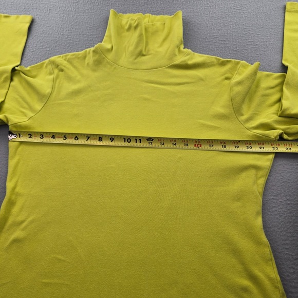 Tops - Womens Top Chartreuse Long Sleeve Turtleneck Oversized Pullover Casual Wear